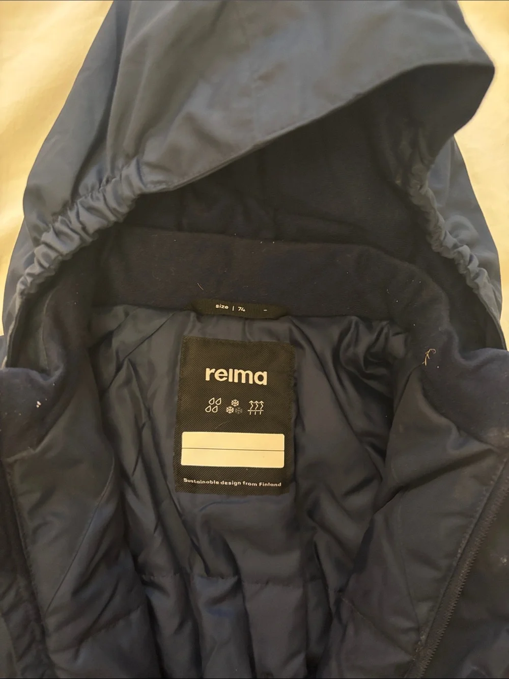 Navy Blue Kids Puffer Snowsuit with Hood